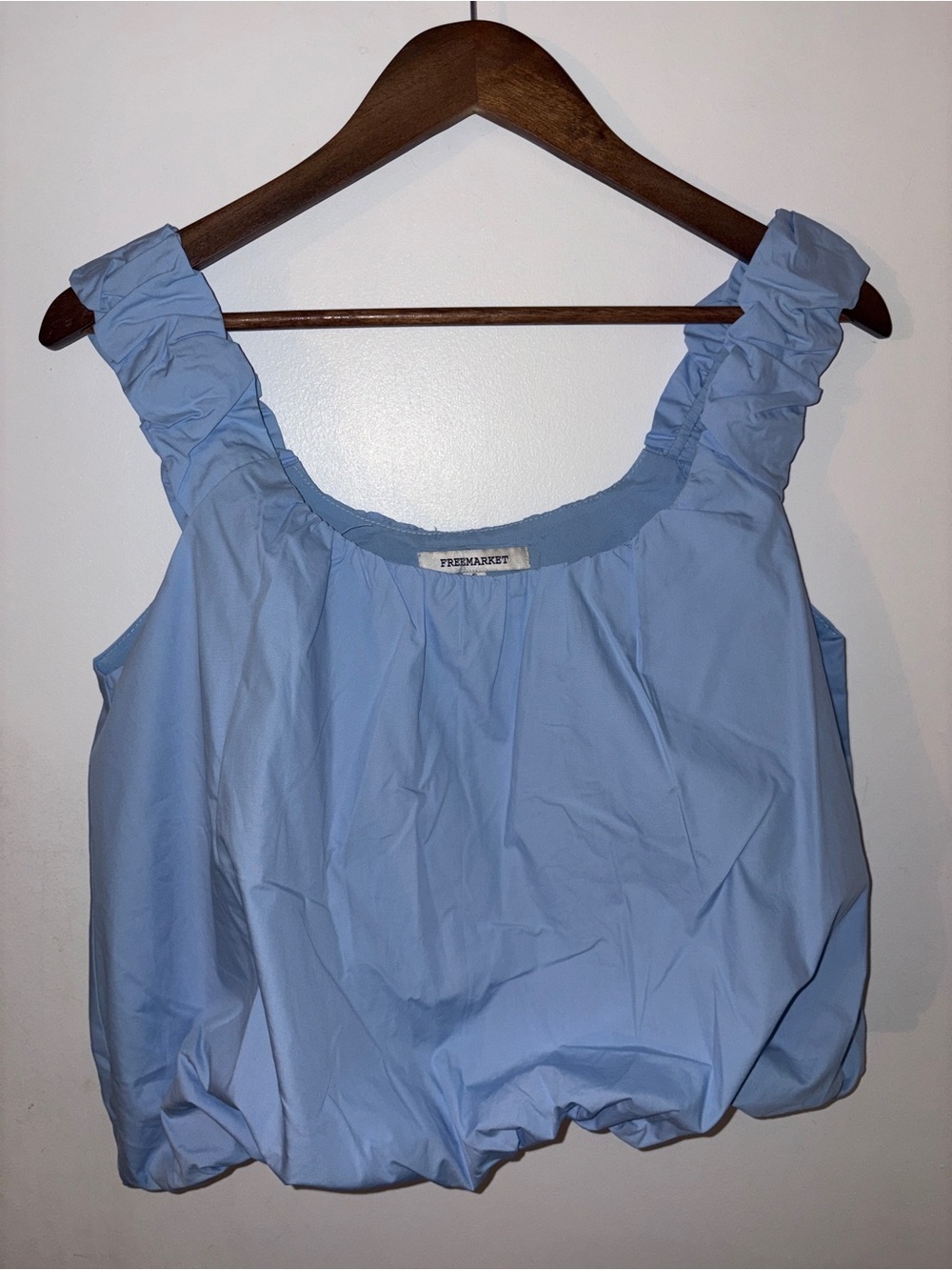 Light Blue Puff Strap Women’s Top